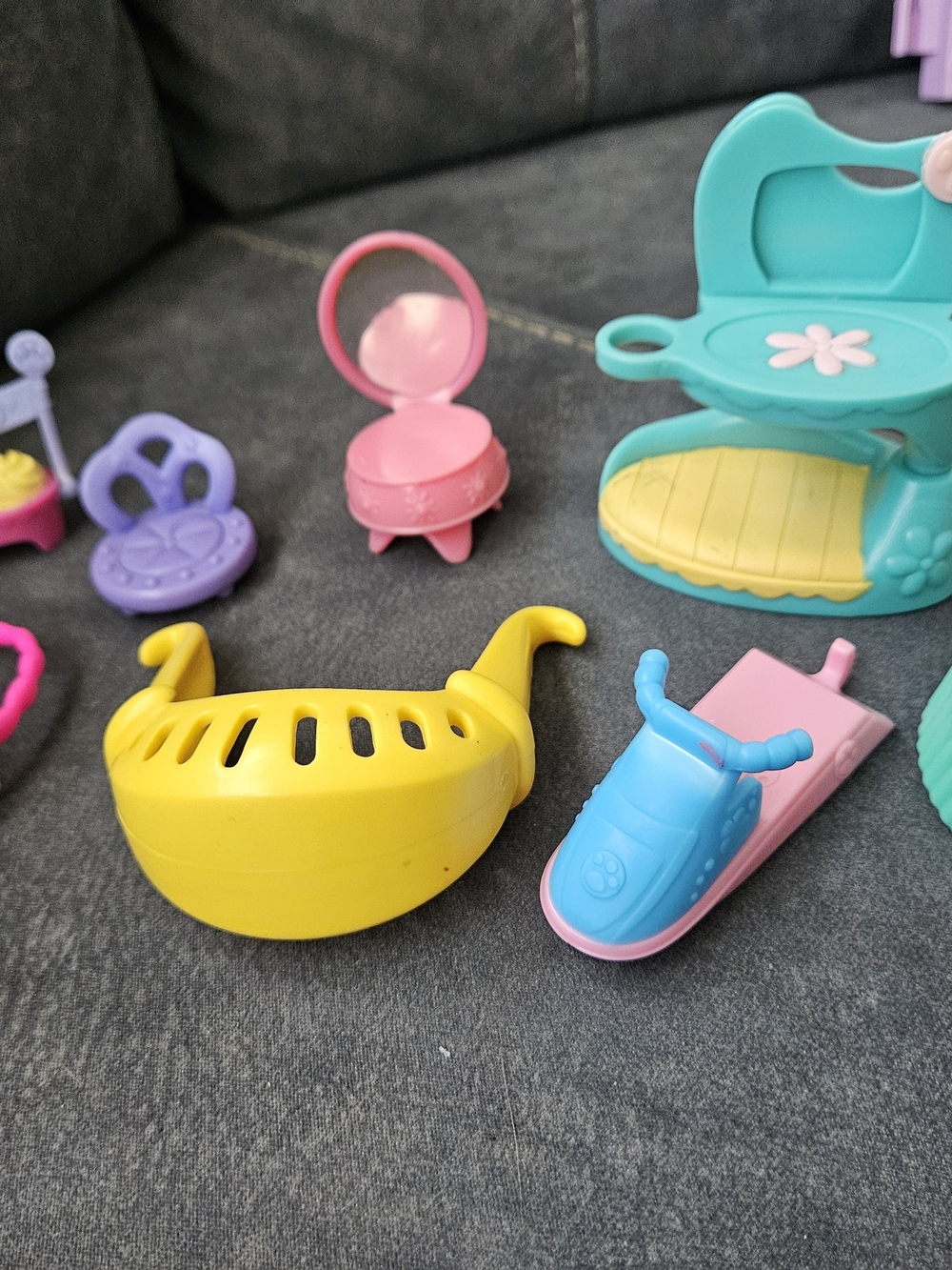 Littlest Pet Shop Bright Yellow, Blue & Pink Play Accessories